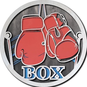 Guantes de boxeo SVG, archivos de corte láser deportivo, diseño de boxeo, capas de madera 3D, descarga digital, proyectos de papel Cricut, patrones Glowforge
