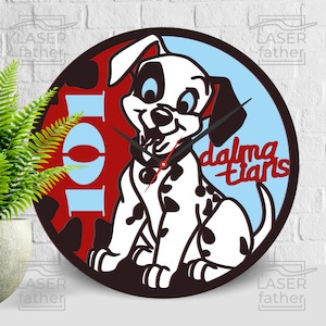 Disneyland Dog SVG, 101 Dalmatians Art, 3D Multilayer Crafts, Cartoon Clock, Plywood Laser Cut, Glowforge Projects, Instant Digital Download