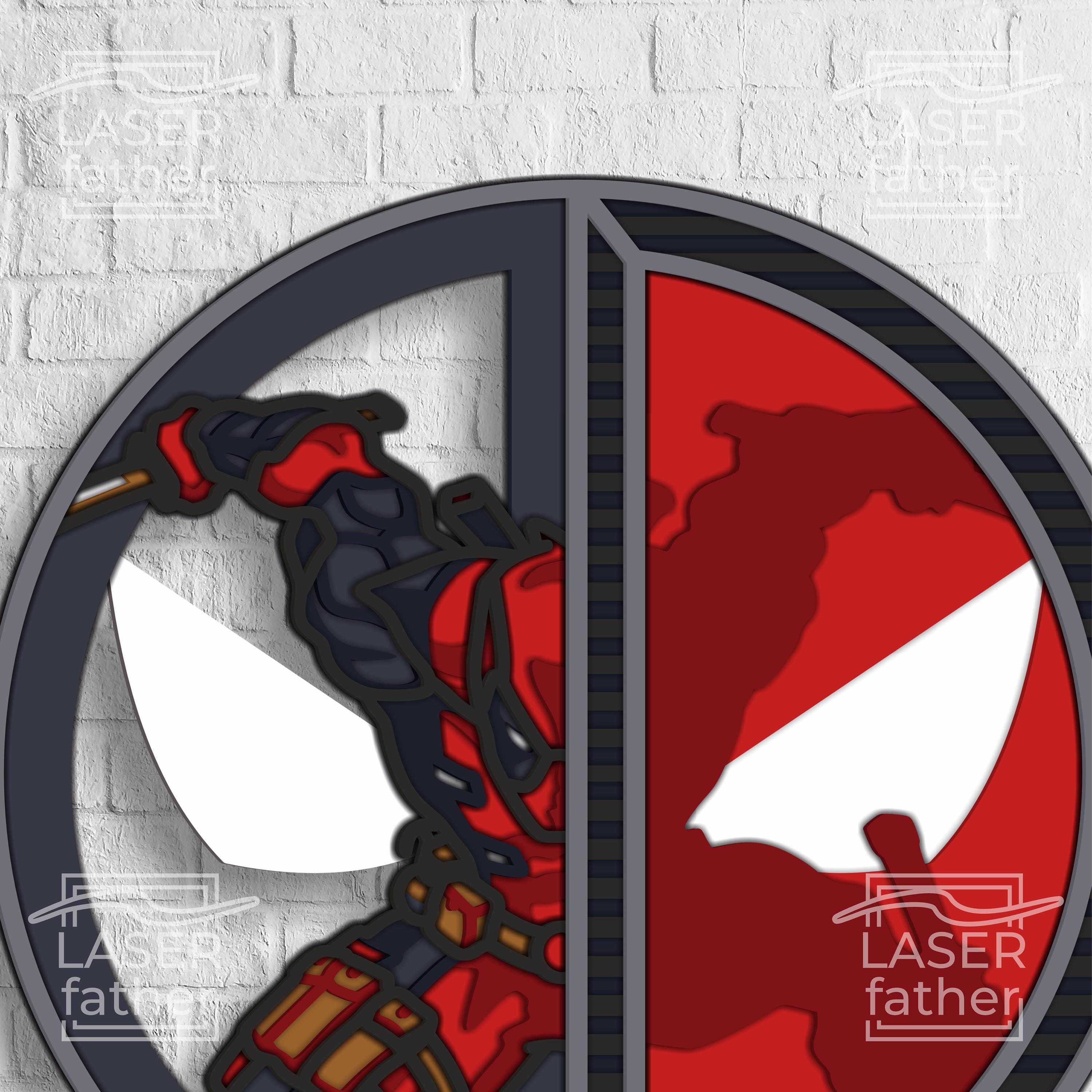 Deadpool Silhouette SVG: Multilayered Laser Cut Files (digital Download ...