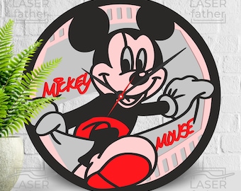 Disneyland Mouse 3D Layered Clock SVG: Laser Cut File (Instant Download)