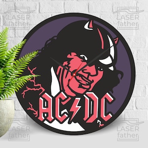 Angus Young SVG, ACDC Design, Rock Band Art, Layered Laser Cutting, Music Vector, Glowforge Projects, Xtool Template, Instant Download