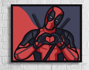 Deadpool SVG For Cricut, 3D Multilayer Superhero, Plywood Cut Out, Instant Digital Download, Laser Cutting Design, Glowforge Files