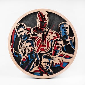 Avengers SVG, supereroi tagliati al laser, artigianato a strati 3D, progettazione di personaggi dei fumetti, modelli Cricut, download digitale istantaneo, file CNC per legno