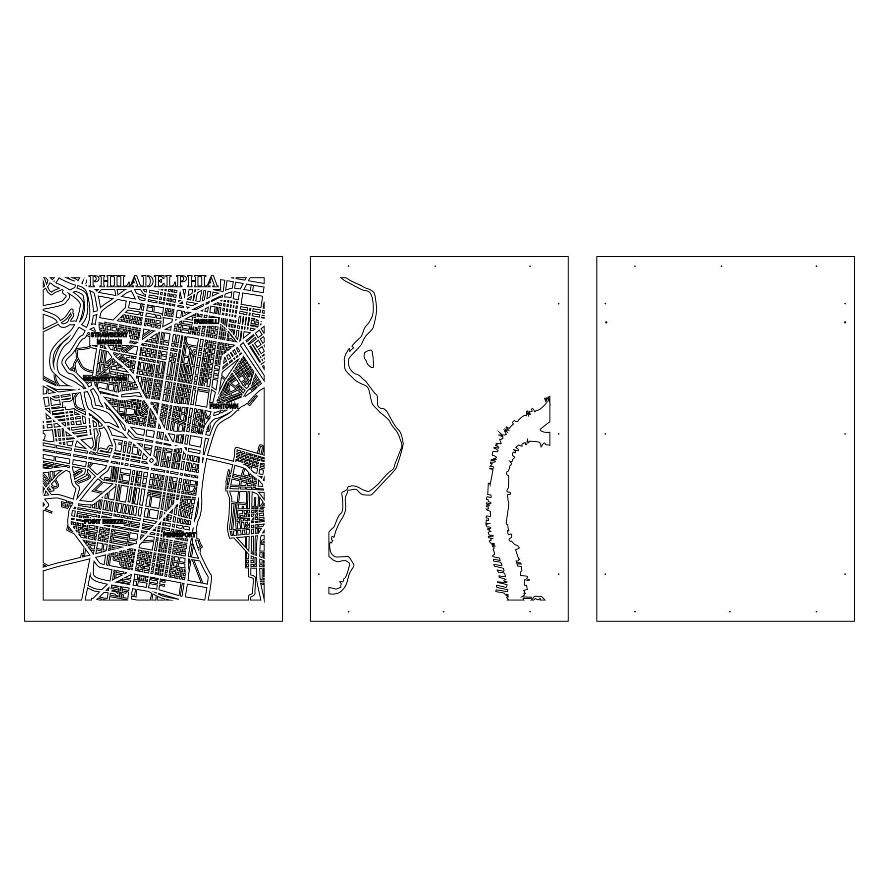 Philadelphia City Map: 3D Laser Cut Wood, SVG DXF EPS (digital Download ...