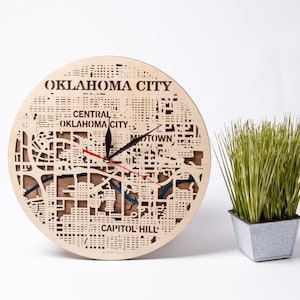 Oklahoma City SVG, 3D houten kaart, laserklare bestanden, Cricut snijden, Oklahoma State Art, Instant Download, CNC-ambachten, VS ontwerpen