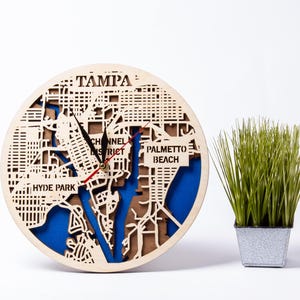 Tampa Florida Karte, Stadt SVG, USA Laser-Schnitt, mehrschichtige Vorlage, 3D CNC-Fräser-Dateien, Holz Cricut Designs, sofortiger digitaler Download