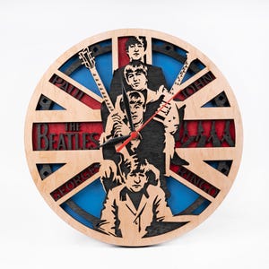 The Beatles SVG, Abbey Road, muziek lasergesneden, rockband ontwerp, 3D Cricut-project, gelaagde Glowforge-bestanden, kloksjabloon, digitale download