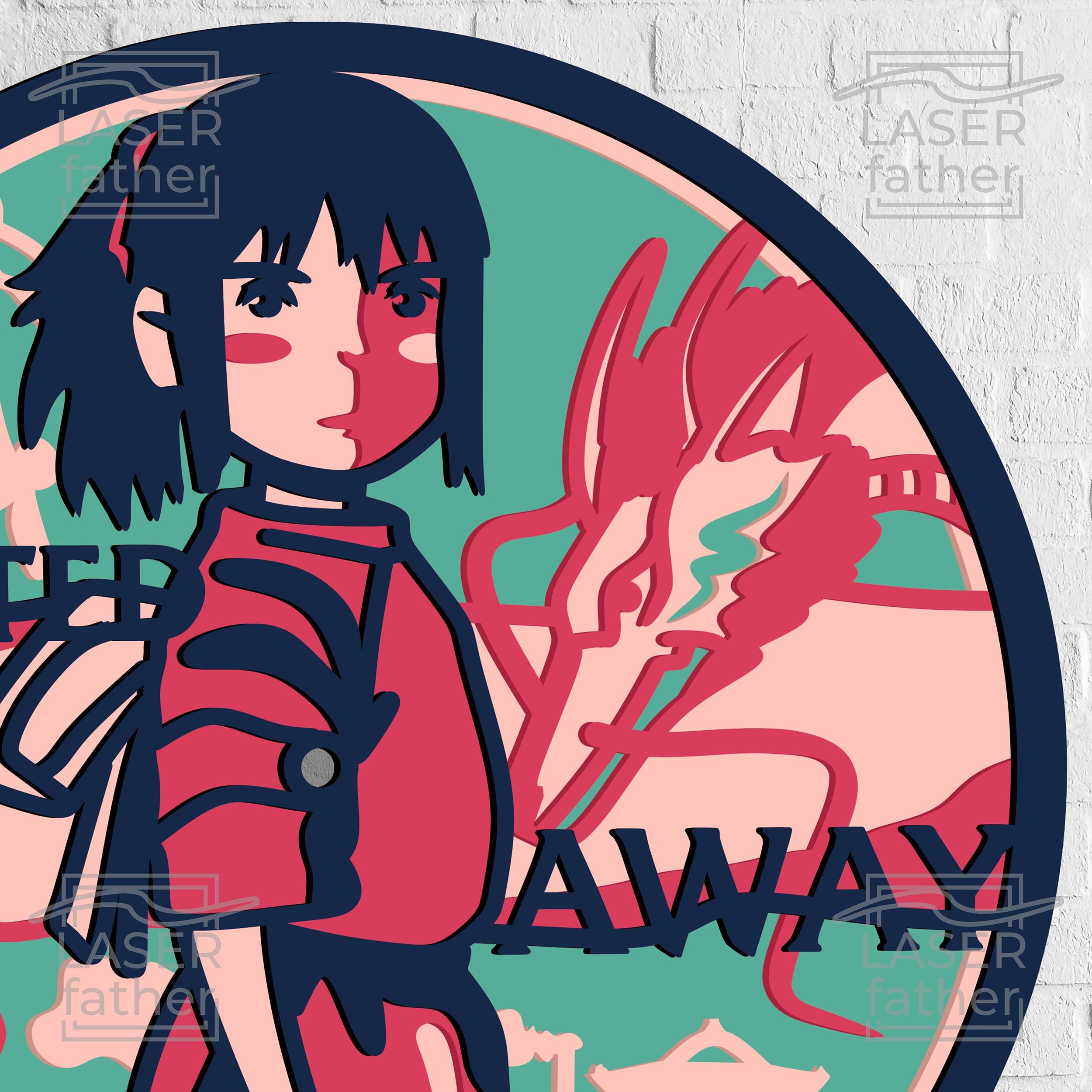 Spirited Away Clock SVG: Chihiro, Haku, Anime Laser Cut File (digital  Download) - Etsy, image size:2500x2500