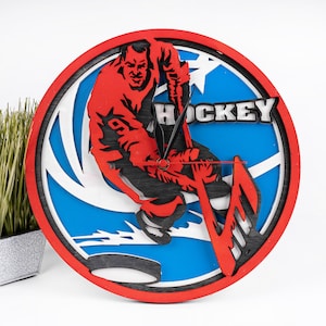 Ice Hockey SVG, 3D Layered Template, Hockey Player Silhouette, Plywood Laser Cut, Sport Designs, Cricut, Xtool Files, Digital Download