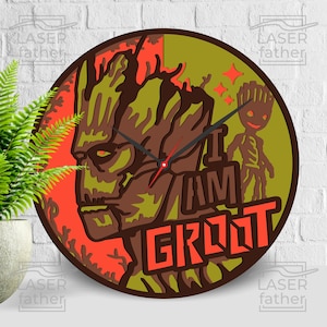 I Am Groot SVG, multiplex lasergesneden, Guardians of the Galaxy-kunst, 3D gelaagde projecten voor Xtool, CNC Crafts, Glowforge-ontwerp, digitale bestanden
