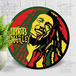 Reggae SVG, One Love SVG, Bob Marley Clock, 3D Layered Laser Cutting, Jamaica Music Art, Xtool Craft, Cricut Project, Digital Download