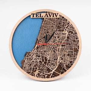 Carte de Tel-Aviv, Israël SVG, projets en bois multicouche, fichiers prêts pour le laser, découpe CNC, plans de la ville 3D, modèle Xtool, téléchargement numérique