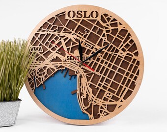 Kaart van Oslo: lasergesneden stadsstraatbestanden (digitale download)