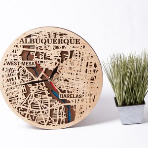 Kaart van Albuquerque, stad van de VS, laserklaar SVG-bestand, digitale download, sjabloon voor houtsnijden, decor New Mexico, 3D gelaagde kunst, Cricut Crafts