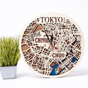 Tokio Japan SVG, lasergesneden kaarten, 3D gelaagd ontwerp, Aziatische klok, City Street Wall Art, Instant Download, Xtool-sjablonen, Cricut Crafts