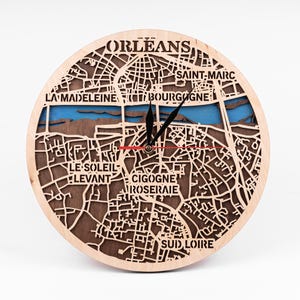 Kaart van Orleans, SVG voor lasersnijden, France City, gelaagde sjabloon, Xtool, Glowforge, Cricut, 3D CNC-routerbestanden, directe digitale download