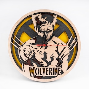 Wolverine 3D Layered Clock SVG: Superhero Laser Cut Template (Digital Download)