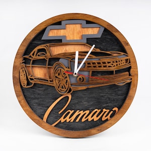 Auto sportiva SVG, taglio laser 3D, design in legno a strati, sagoma del veicolo, vettore dell'orologio, progetto Cricut in legno, download digitale file svg ai cdr