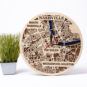 Nashville SVG, Tennessee houten kaart, Glowforge-projecten, klok lasergesneden, 3D CNC-routerbestanden, ontwerpen VS, digitale download ai cdr svg