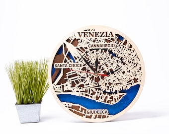 Kaart Venetië, Italië: meerlaagse lasergesneden bestanden (SVG, AI, CDR) - Glowforge, Cricut