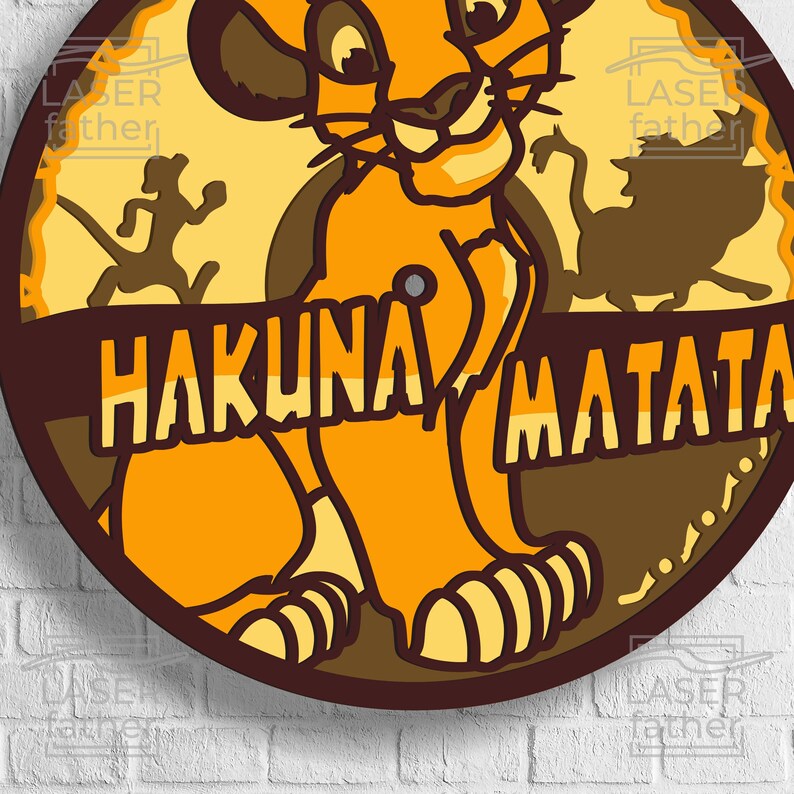 Simba Lion King Clock SVG: Laser Cut Layered Design (digital Download ...