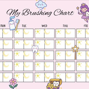 Printable Tooth Fairy Brushing Chart | Brushing Chart for Kids | Morning & Night Dental Routine | Kids Tooth Brushing Chart | Habit Tracker