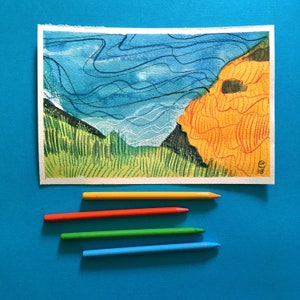 Californië kust aquarel serie 2 - originele kunst - 1/3