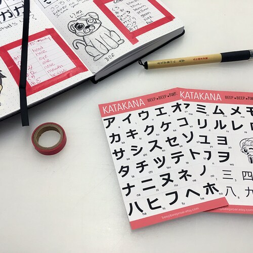 Hiragana Japanese Language Sticker Pack Sticker Sheet Etsy