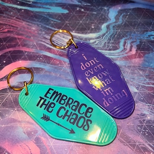 Hotel Motel Keychains, Funny Keychains, Snarky Keychains, Inspirational Keychains, Adult Humor, Funny Vintage Keychains
