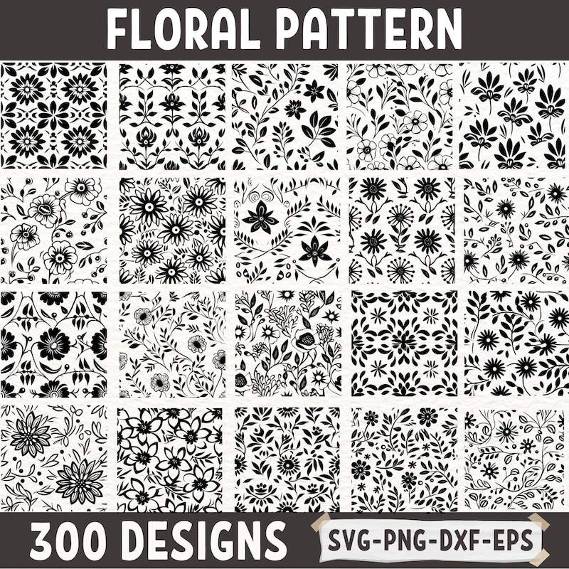 Floral Pattern Svg - Etsy