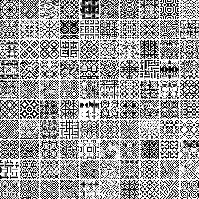 Geometric Seamless Patterns Bundle – Black and White Digital Designs ...