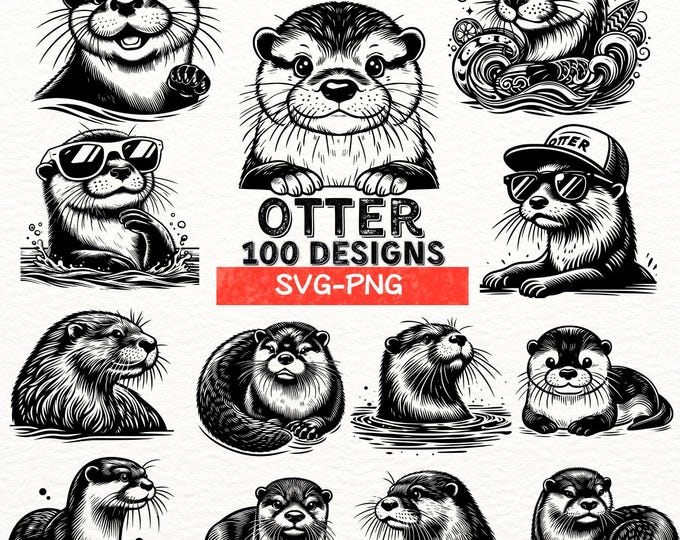 Cute Otter Svg File, Baby Otter Outline Svg, Otter Clipart Svg, Otter ...