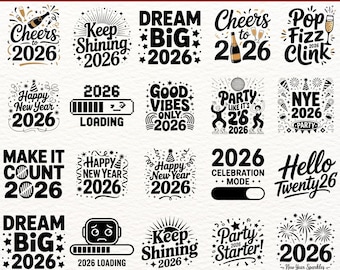 New Year 2026 SVG Designs for Cricut and Sublimation | Funny