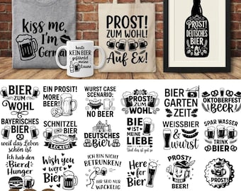 Funny German Beer SVG Bundle – 100 Oktoberfest SVG Designs for Mugs Shirts Totes – Bavarian Beer Sayings PNG Eps Cut Files