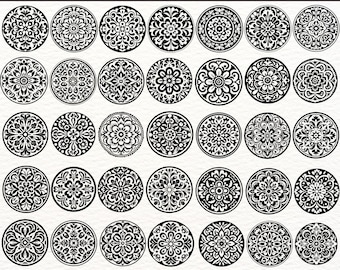 Round Talavera SVG Designs for Cricut, Mandala Mexican Tile Cut Files, dxf eps png Digital Download for Crafts and Projects