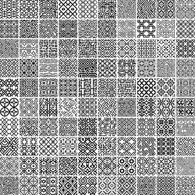 Geometric Seamless Patterns Bundle – Black and White Digital Designs ...