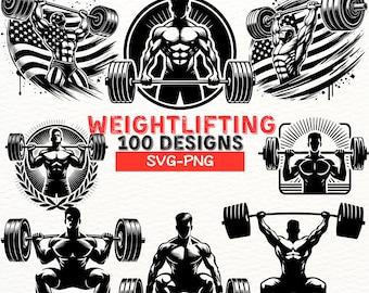 Peut inclure: Un ensemble de 100 designs de musculation en noir et blanc. Les designs présentent une variété de poses et d'exercices, notamment des squats, des soulevés de terre et des développés couchés. Les designs sont parfaits pour une utilisation sur des t-shirts, des mugs et d'autres produits.
