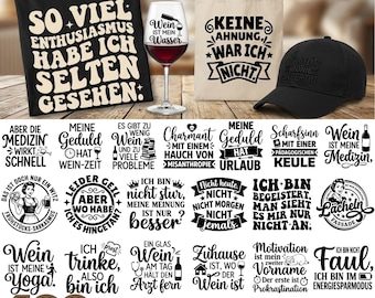 Sarcastic German SVG Bundle | Funny German Quotes SVG | Wine Humor Svg | Cricut Silhouette Cut Files | PNG Eps