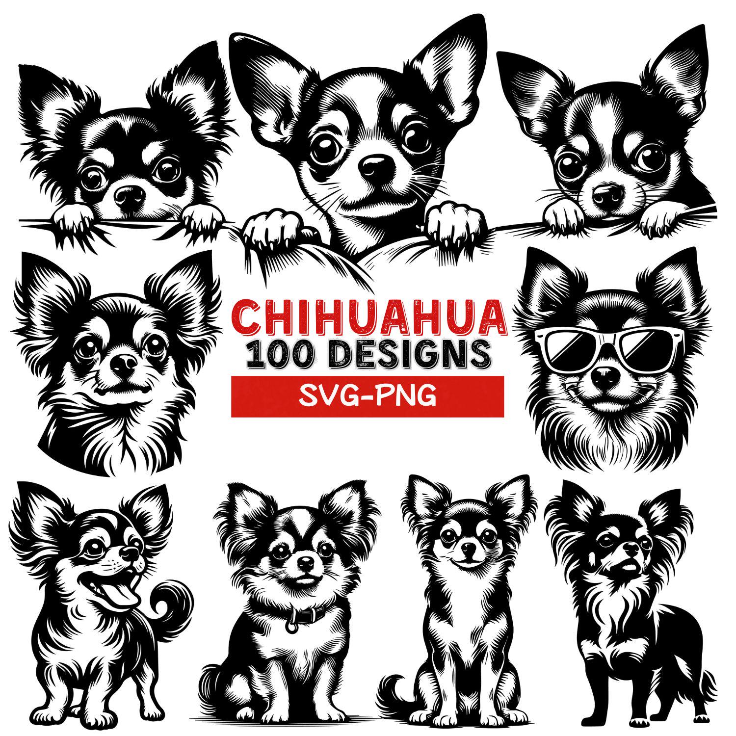 Chihuahua SVG Bundle, 100 Designs, Cute Dog Clipart, Vector Chihuahua PNG, Pet Silhouette Art, Digital Download for Cricut, Laser Cut Files