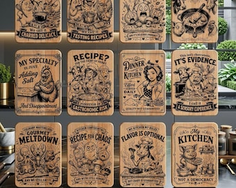 Grappige snijplank SVG bundel vintage keuken humor snijplank ontwerpen png eps boerderij cartoon gravure graphics