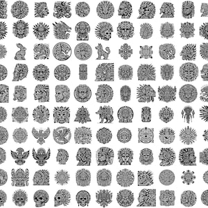 600 Aztec SVG PNG Designs Bundle | Intricate Aztec Art for Tattoos ...