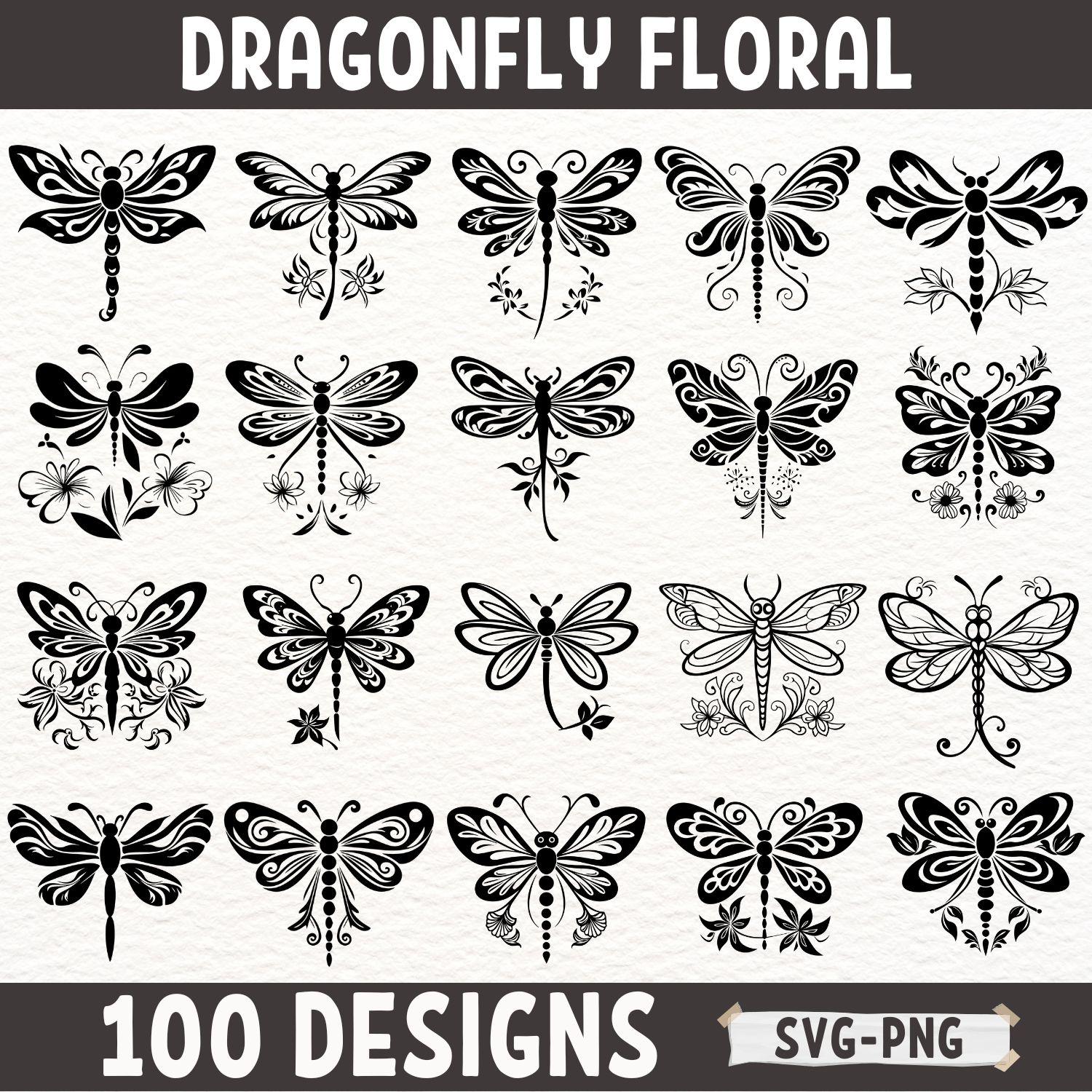 Dragonfly Floral SVG Bundle | 100 Intricate Designs for Cricut ...