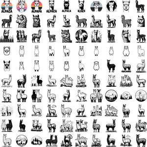 Alpaca SVG Bundle - 100 Designs for Crafting, Sublimation, and Cricut ...