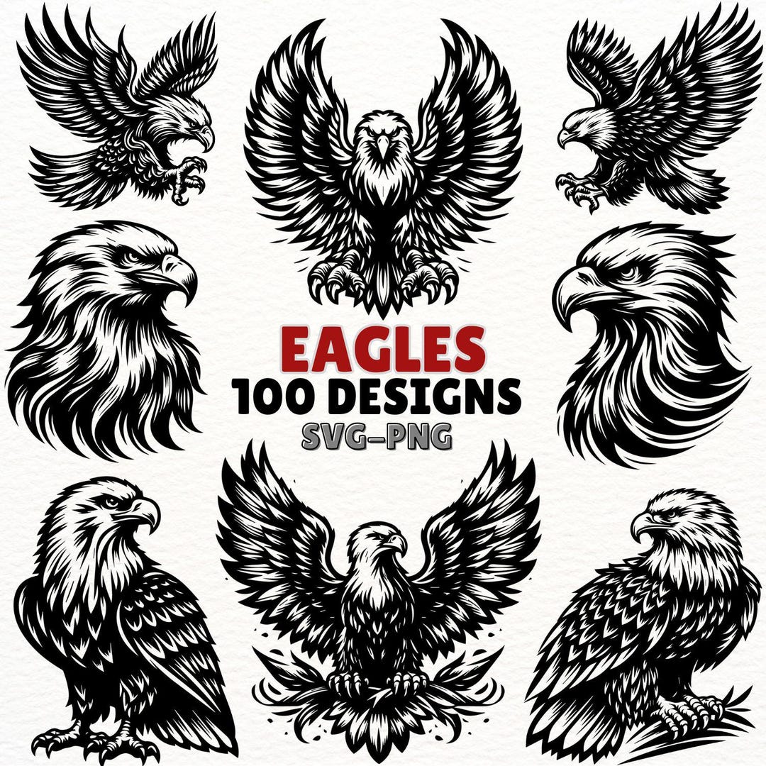 Eagles SVG Bundle | Eagle Clipart | Eagle Silhouette PNG | Eagle Head ...