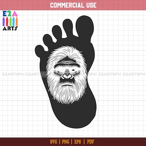 Bigfoot Sasquatch Footprint SVG File, Yeti Footprint Vector Clipart, Bigfoot Lover Gift, T-shirt Design, Digital Download