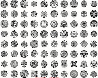 Celtic Bundle Designs | Intricate Celtic Knot SVG PNG Clipart | Irish Symbols, Mandala,Tribal Art,Tattoo, Boho,Mystical Celtic Illustrations