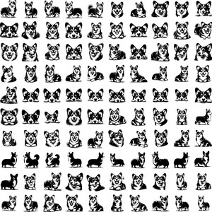 Pembroke Welsh Corgi SVG-paket | 100 Corgi-hunddesigner | Söt Corgi Clipart | Digital nedladdning PNG | Corgi-vektorgrafik för Cricut Silhouette bild 2