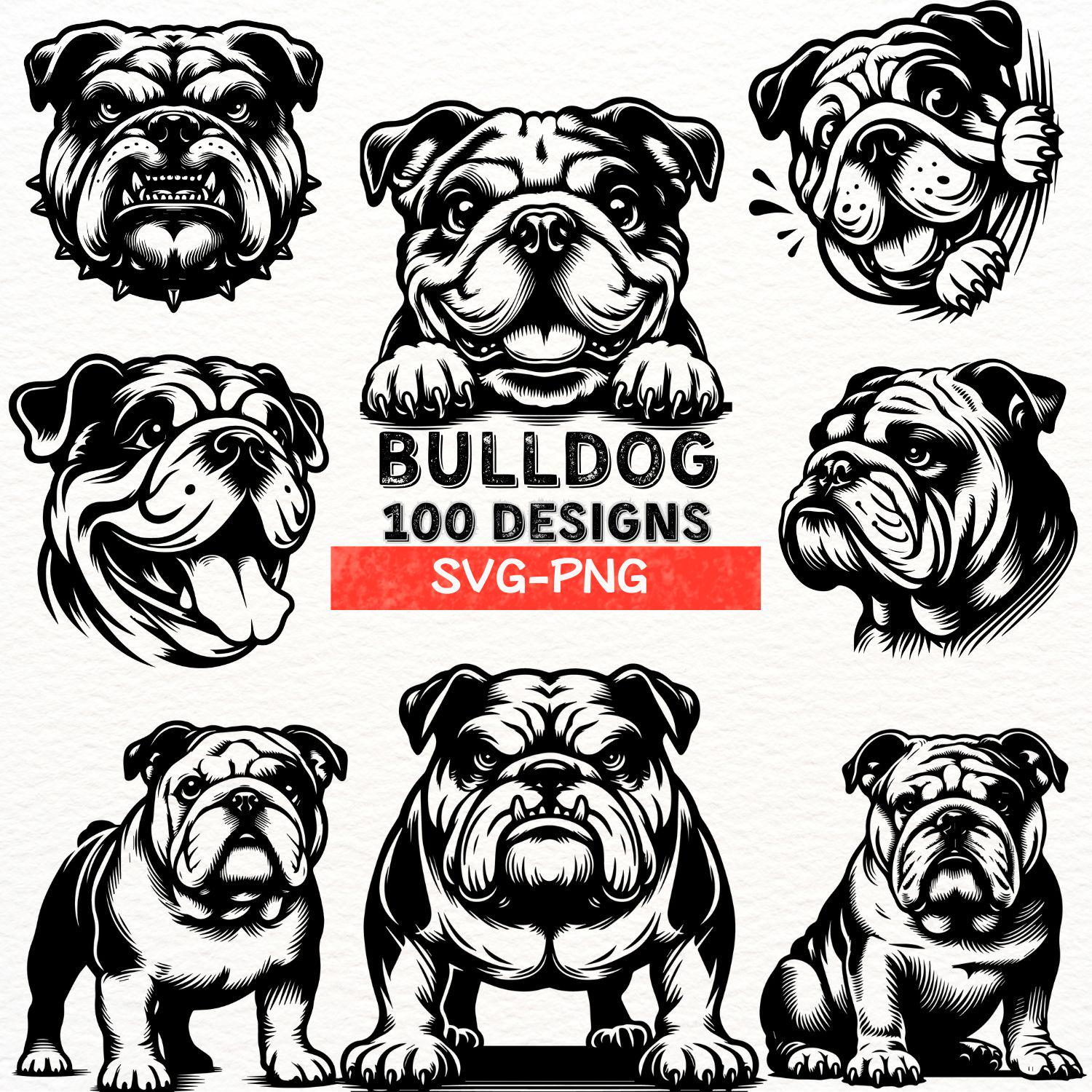 Bulldog SVG Designs Bundle | Adorable Bulldog Clipart | Dog Lover Digital Files | Bulldog Cut Files for Cricut | PNG Sublimation Art Pack