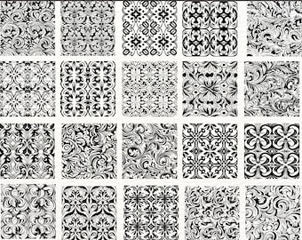 Tooled Leather Pattern SVG Bundle, Floral Engraved Leather Backgrounds, Western Floral Digital Papers, Png Dxf Eps Files for Laser Cutting