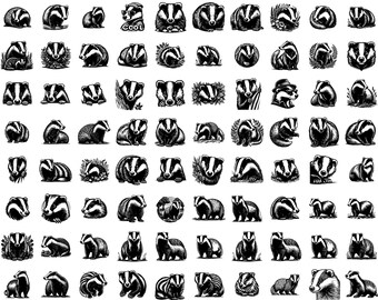 Badger SVG Bundle, 100 Badger Designs, Cool Badger Clipart